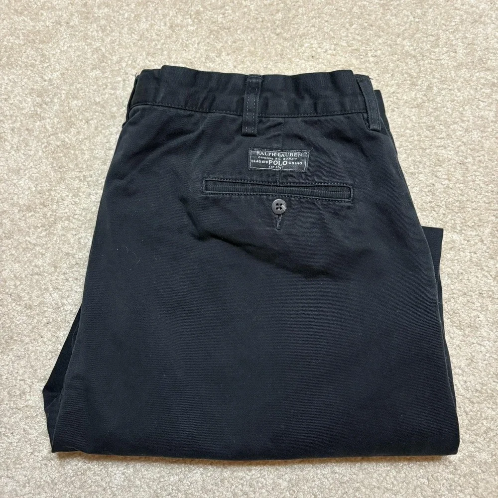 Polo Ralph Lauren Pants Mens‎ 38x30 Black Chino Prospect Pant Classic Fit Casual